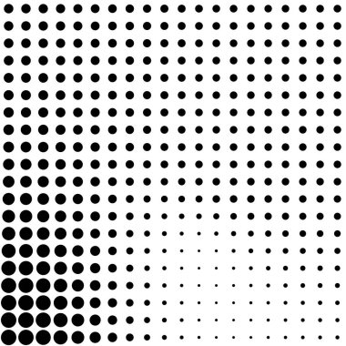 Çember yarım ton, ekran vektör çizimleri. Noktalı, noktalı, benekli vektör çizimi