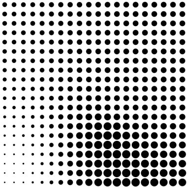 Çember yarım ton, ekran vektör çizimleri. Noktalı, noktalı, benekli vektör çizimi