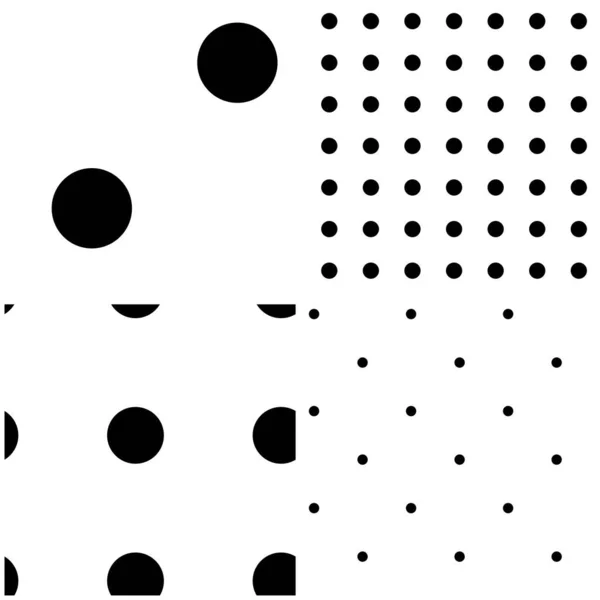 Cercles Sans Couture Noirs Blancs Points Mouchetures Ensemble Motif Stipple — Image vectorielle