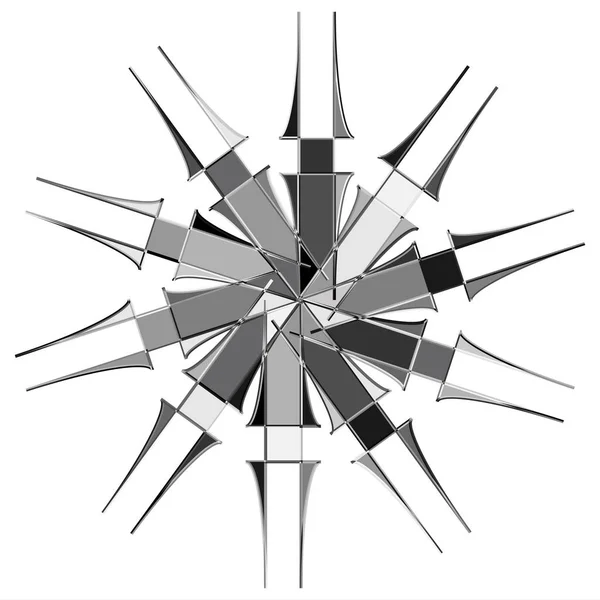 Grayscale Abstraktes Mandala Motivform Abstraktes Logo Element Sammlung Kreisförmiger Formen — Stockvektor
