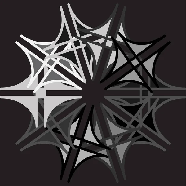 Mandala Abstrait Niveaux Gris Forme Motif Logo Abstrait Élément Collection — Image vectorielle