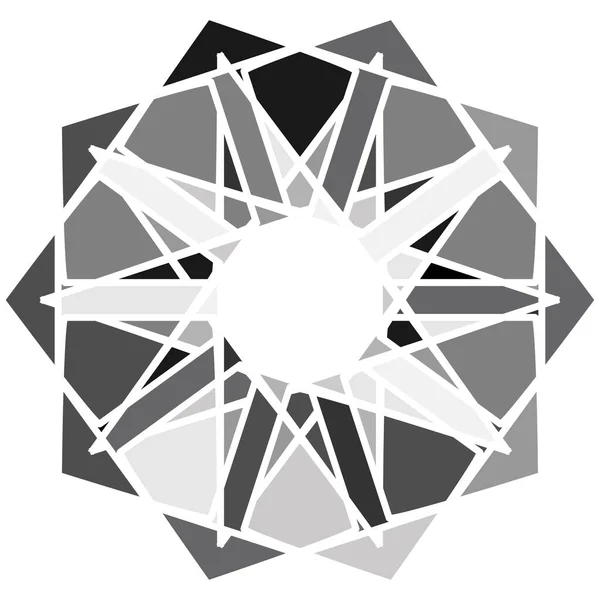 Grå Skala Abstrakt Mandala Motivform Abstrakt Logotyp Element Cirkulär Formsamling — Stock vektor