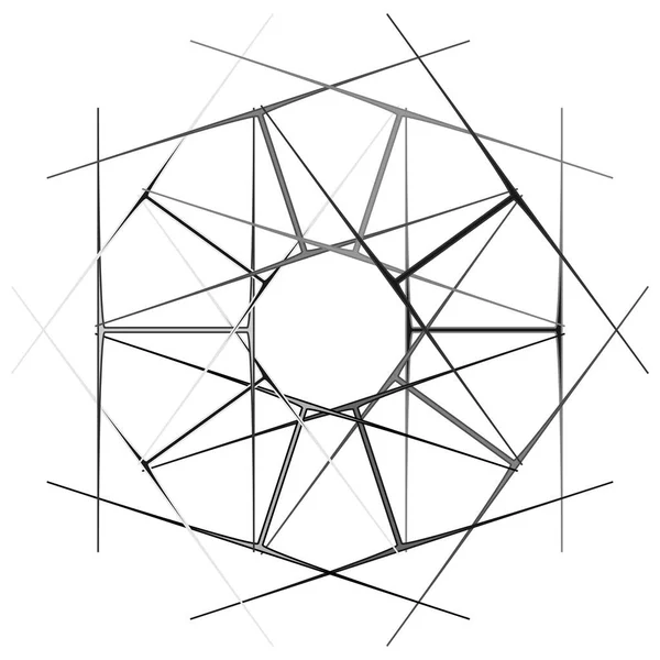 Grayscale Abstracte Mandala Motief Vorm Abstracte Logo Element Circulaire Vorm — Stockvector