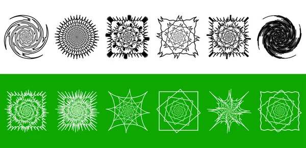 Zöld Organikus Szögletes Geometriai Generatív Művészeti Formák Absztrakt Vektor Illusztráció — Stock Vector