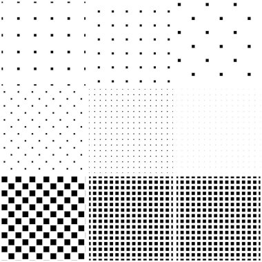 Basit, düz kareler tekrarlanabilir, pürüzsüz arkaplan, şablon seti. Kareler kareli, işaretlenmiş arkaplan çizimi. Izgara, ağ, çizgili kafes, ızgara vektörü