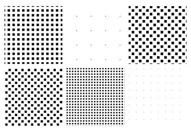 Basit, düz kareler tekrarlanabilir, pürüzsüz arkaplan, şablon seti. Kareler kareli, işaretlenmiş arkaplan çizimi. Izgara, ağ, çizgili kafes, ızgara vektörü