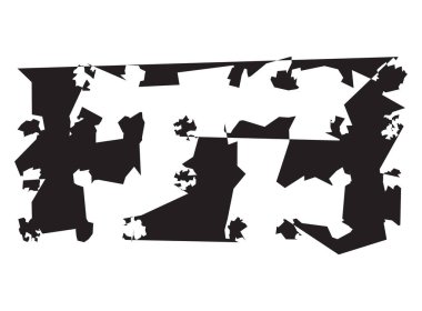 Garip, garip, rastgele, keskin şekiller üretti. Asimetrik Soyut Sanat Vektörü illüstrasyonu.