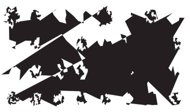 Garip, garip, rastgele, keskin şekiller üretti. Asimetrik Soyut Sanat Vektörü illüstrasyonu.