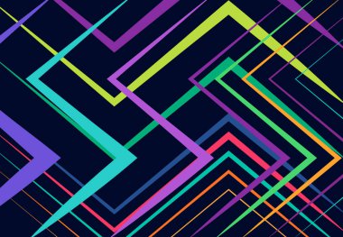 Modern canlı, canlı geometrik yapı, ağ, düz ve açısal kesişen çizgilerin karmaşası. Rastgele seçilmiş ızgara örgüsü. Renkli arkaplan, arkaplan, doku ve desen