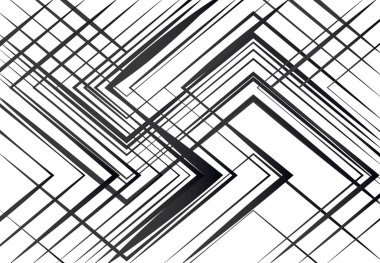 Geometrik yapı, ağ, düz ve açısal kesişen çizgiler. Rastgele seçilmiş ızgara örgüsü. Gri tonlama, siyah ve beyaz doku, kalıp, arkaplan ve arkaplan
