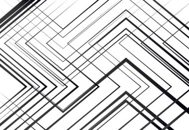 Geometrik yapı, ağ, düz ve açısal kesişen çizgiler. Rastgele seçilmiş ızgara örgüsü. Gri tonlama, siyah ve beyaz doku, kalıp, arkaplan ve arkaplan