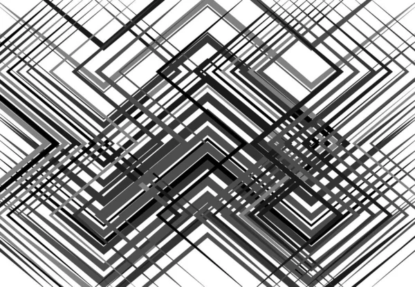 Geometrische Structuur Netwerk Chaotische Wirwar Van Rechte Hoekige Snijlijnen Abstract — Stockvector