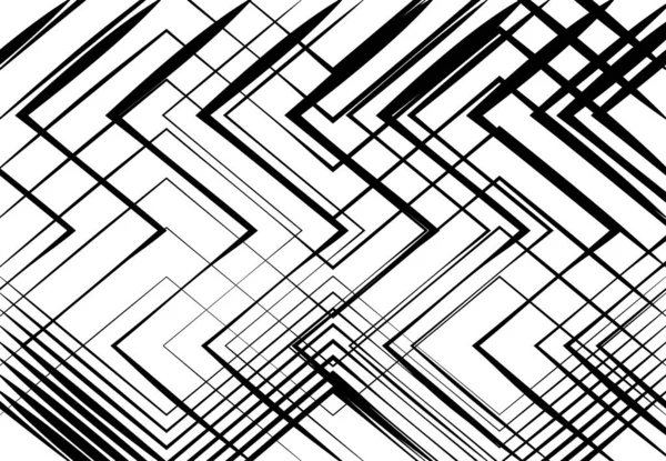 Struttura Geometrica Rete Miscuglio Caotico Rette Linee Angolari Intersecanti Griglia — Vettoriale Stock