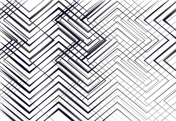 Struttura Geometrica Rete Miscuglio Caotico Rette Linee Angolari Intersecanti Griglia — Vettoriale Stock