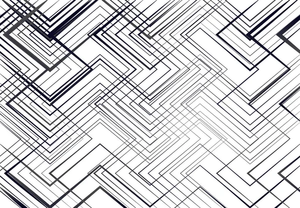 Struttura Geometrica Rete Miscuglio Caotico Rette Linee Angolari Intersecanti Griglia — Vettoriale Stock