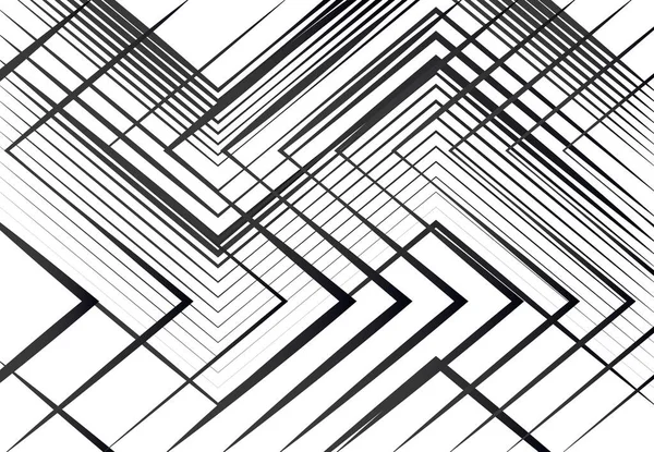 Structure Géométrique Réseau Mélange Chaotique Lignes Droites Angulaires Grille Aléatoire — Image vectorielle