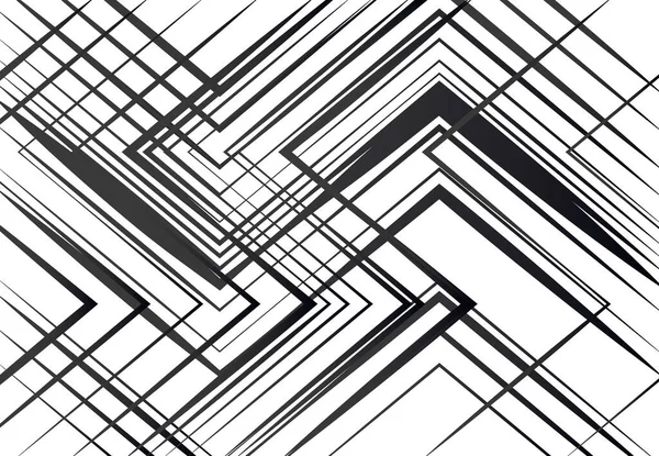 Struttura Geometrica Rete Miscuglio Caotico Rette Linee Angolari Intersecanti Griglia — Vettoriale Stock