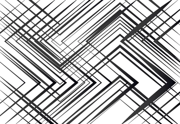 Struttura Geometrica Rete Miscuglio Caotico Rette Linee Angolari Intersecanti Griglia — Vettoriale Stock