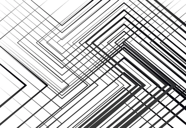 Struttura Geometrica Rete Miscuglio Caotico Rette Linee Angolari Intersecanti Griglia — Vettoriale Stock