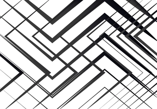 Geometrische Structuur Netwerk Chaotische Wirwar Van Rechte Hoekige Snijlijnen Abstract — Stockvector