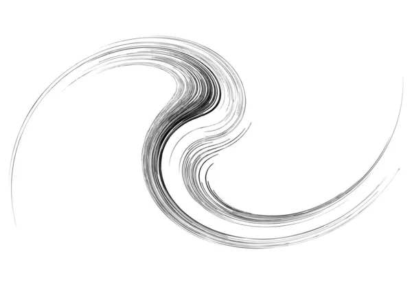 Kurva Roterad Volute Helix Form Spiral Virvla Och Virvla Designelement — Stock vektor