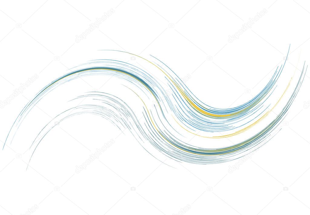 Curve rotated Volute, Helix shape. Colorful Spiral, swirl and twirl design element. Cyclic Rotation, curl design. Vector