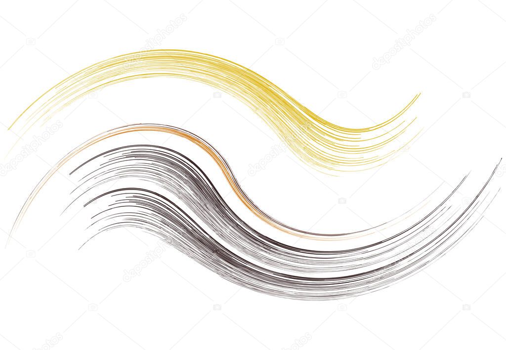 Curve rotated Volute, Helix shape. Colorful Spiral, swirl and twirl design element. Cyclic Rotation, curl design. Vector