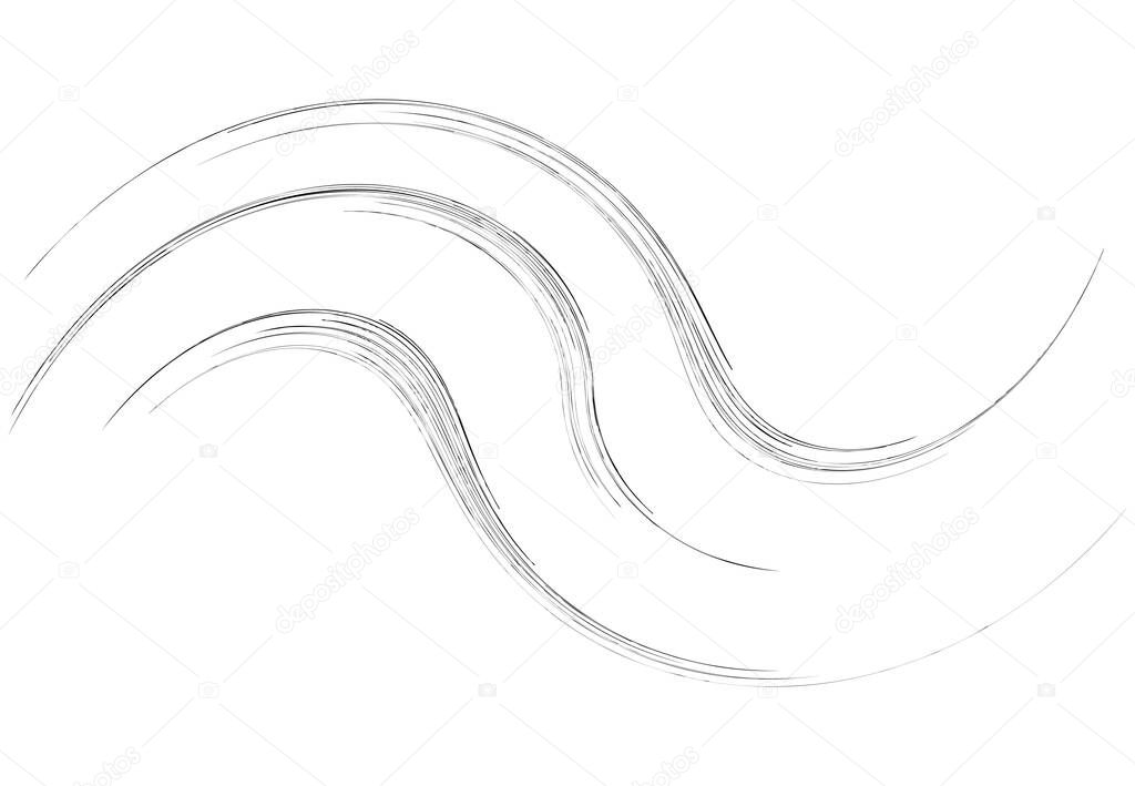 Curve rotated Volute, Helix shape. Spiral, swirl and twirl design element. Cyclic Rotation, curl design. Vector