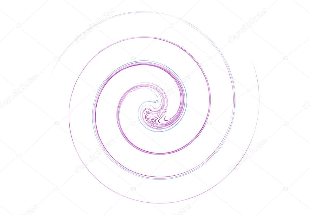 Curve rotated Volute, Helix shape. Colorful Spiral, swirl and twirl design element. Cyclic Rotation, curl design. Vector