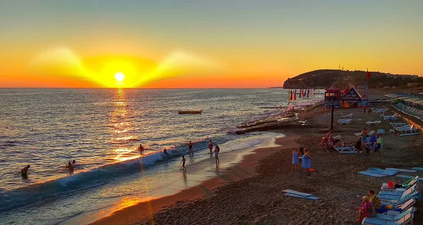 Alanya Turquia 2018 Vista Sobre Mar Com Forma Anjo Sol — Fotografia de Stock