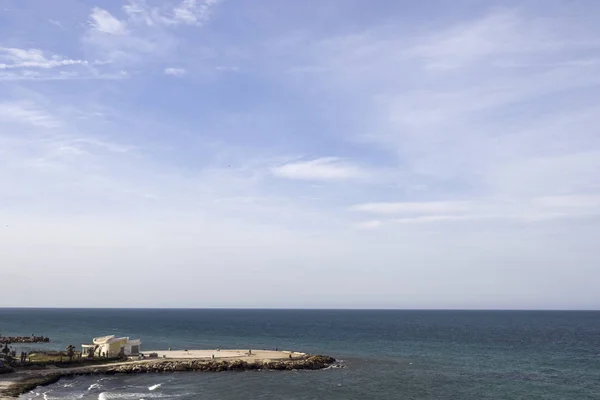 Τυνησία Αμμώδης Παραλία Και Θάλασσα Καλό Για Αναψυχή — Φωτογραφία Αρχείου