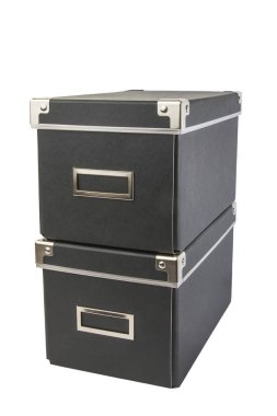 İki karton kutular ve birbirlerine yalan koyu mavi bir ev ofis