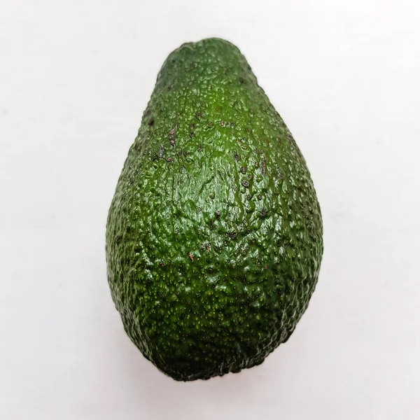 Whole Green Avocado White Background — Stock Photo, Image