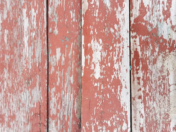 Tło Starych Czerwonych Obierania Deski Drewniane — Zdjęcie stockowe