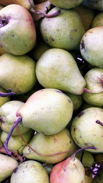 Pêras Vermelhas Verdes Frescas Fundo — Fotografia de Stock