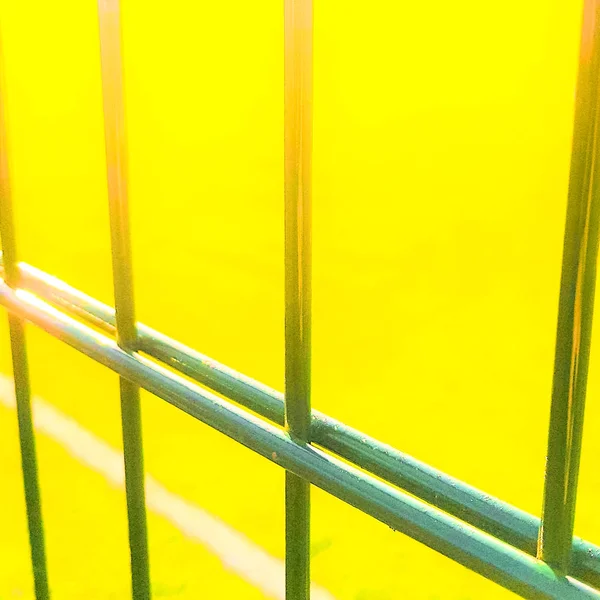 Газонне Поле Гри Міні Футбол Зеленою Сіткою Паркану — стокове фото