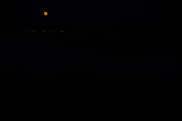 Pleine Lune Lanternes Lumière Dans Ciel Nocturne — Photo