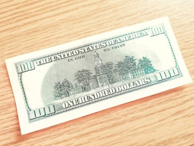 Yüz dolarlık banknot ahşap tablo