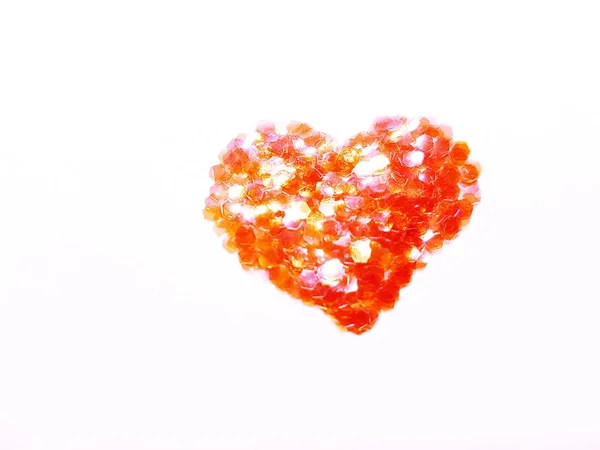 Red heart on a white background. Love theme. — Stock Photo, Image