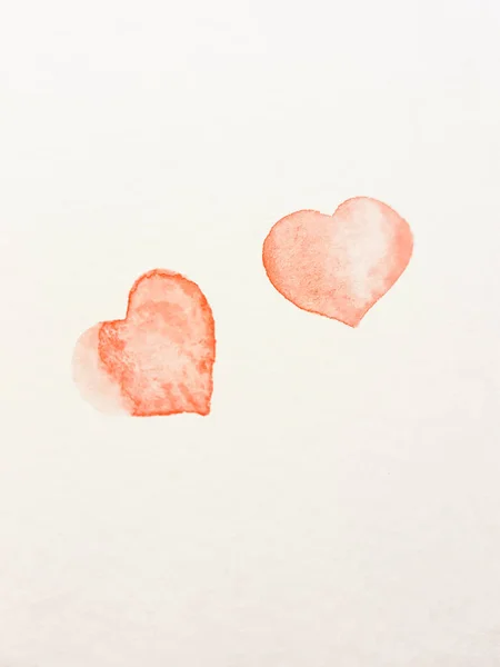 バレンタインデーのお祝いに描かれた二つの心. — ストック写真