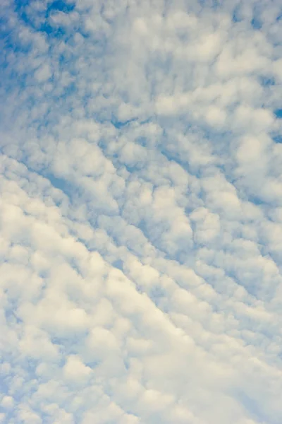 Λευκά σύννεφα φτερό στο γαλάζιο του ουρανού, ουρανό φόντο — Φωτογραφία Αρχείου