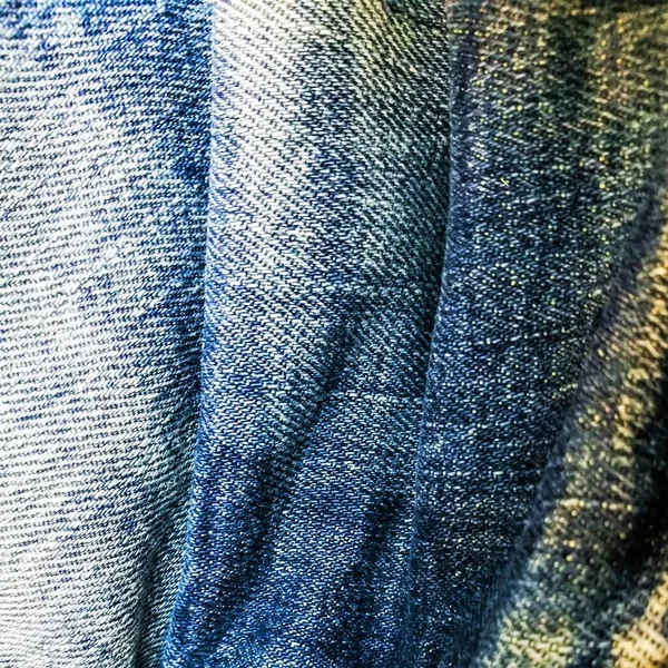 蓝色斜纹棉布的模糊背景 — 图库照片