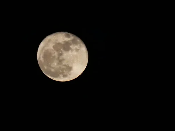 Beautiful Full Moon Very Dark Sky — Stock Photo, Image