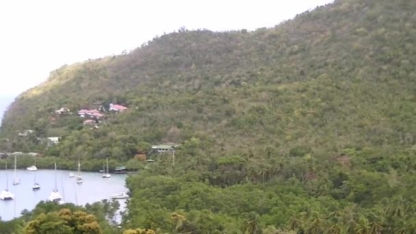 Veduta delle montagne a Sainte-Lucia nei Caraibi — Video Stock