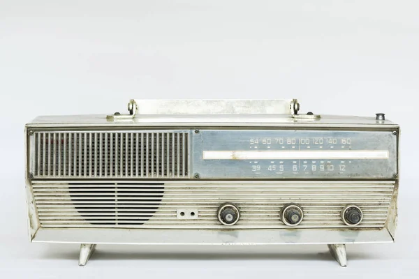 Una Radio Vecchio Stile Sfondo Bianco — Foto Stock