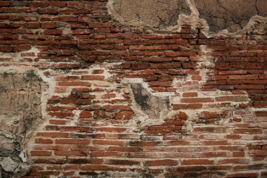 Arka plan deseni satırlardaki eski kahverengi tuğla duvar