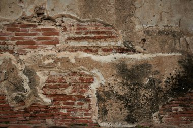 Arka plan deseni satırlardaki eski kahverengi tuğla duvar