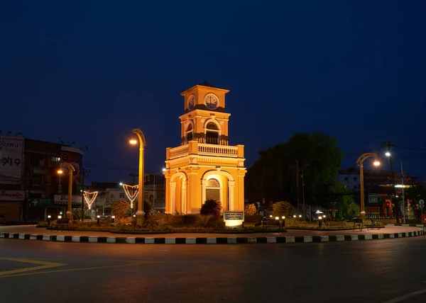Clock tower in downtown of Phuket city — Stock Photo, Image