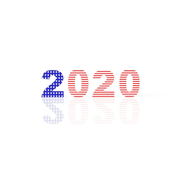 Gelukkig Nieuwjaar 2020 en patroon van de Amerikaanse vlag. — Stockfoto