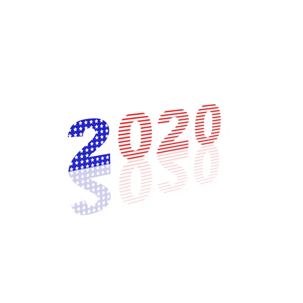Feliz ano novo 2020 e padrão de bandeira americana . — Fotografia de Stock